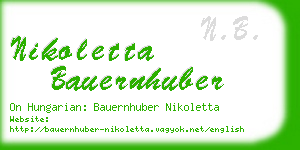 nikoletta bauernhuber business card